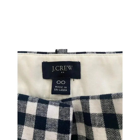 J. Crew Women's Black & White Slim Leg Plaid Print Pull-On Stretch Pants Size 00 - Picture 7 of 7
